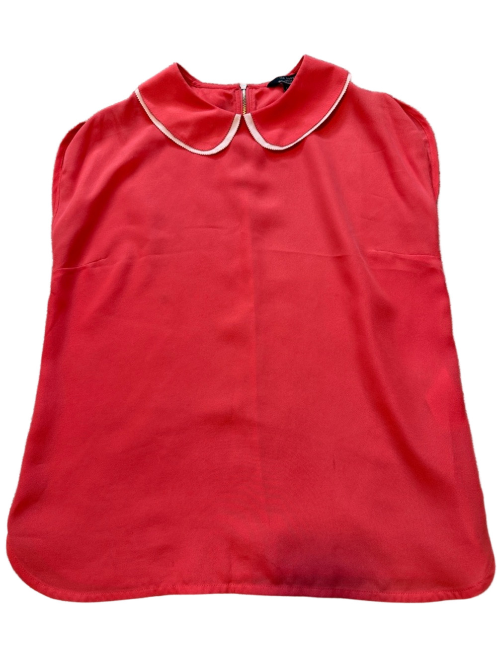 Ted Baker coral Indeea Peter Pan collar blouse sz 1